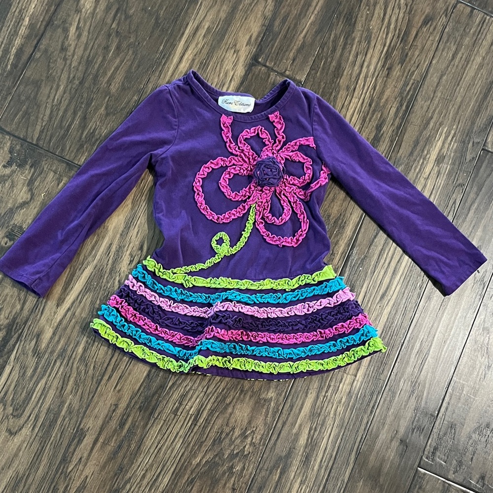 Rare Editions Purple Dress with Pink and Green Accents